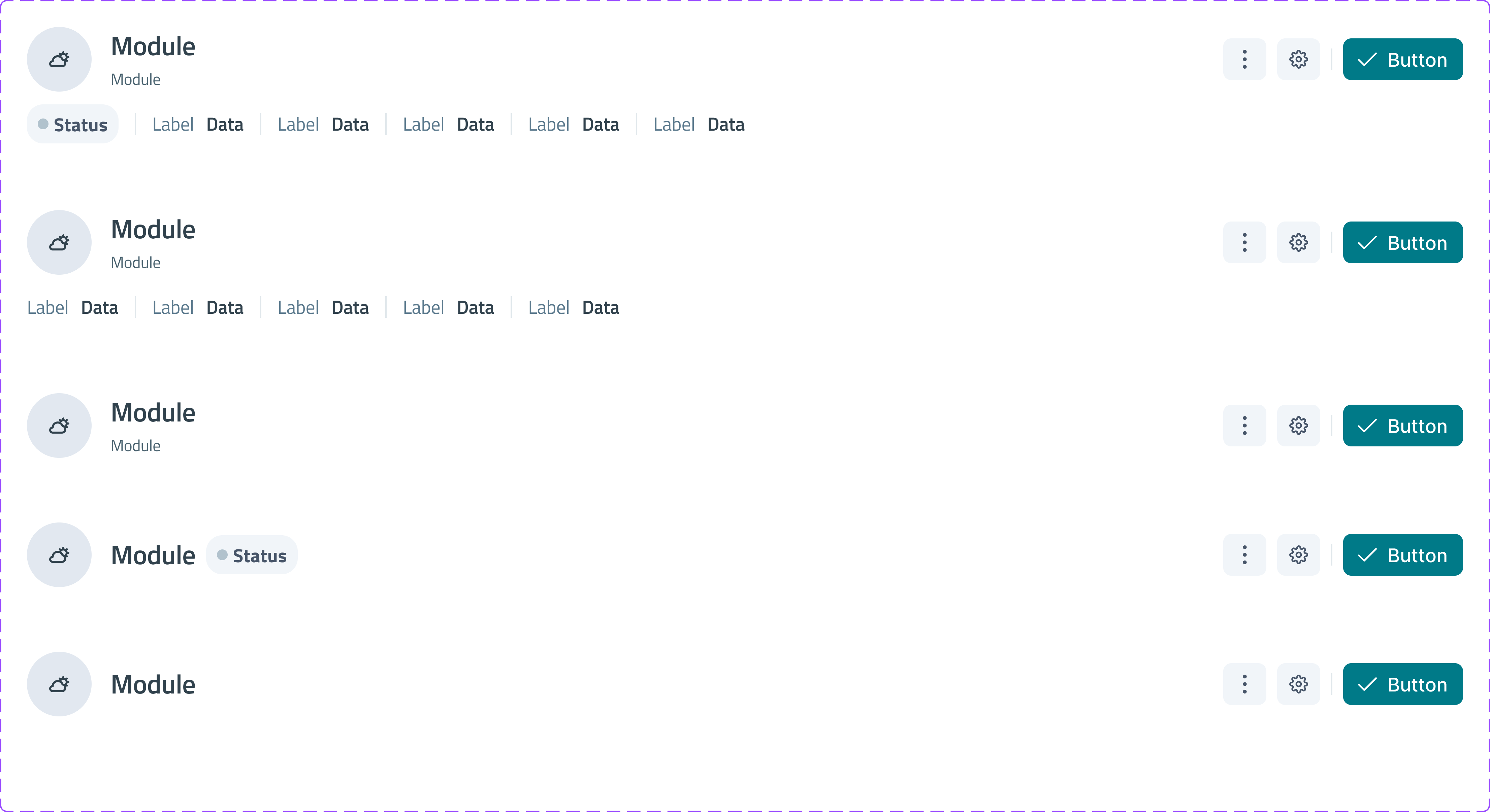 Resource header density variants with an icon avatar